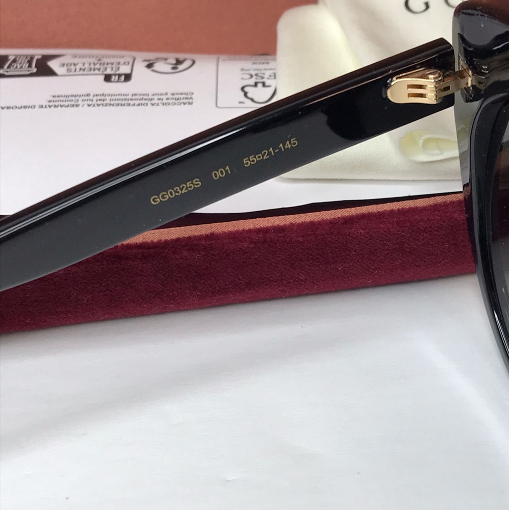 New- 💯 Original Gucci GG0325S W 001 Cat Eye Sunglasses - Picture 11 of 11